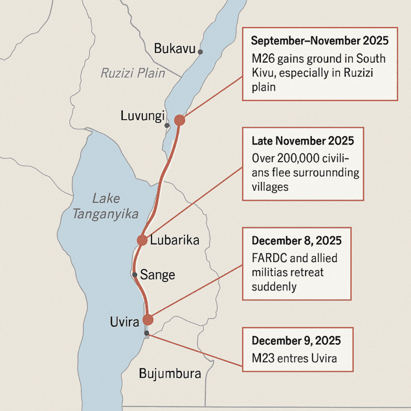 Uvira’s Fall How M23 Seized a Strategic City — and Sparked a Turning Point of Hope for a Forgotten Region