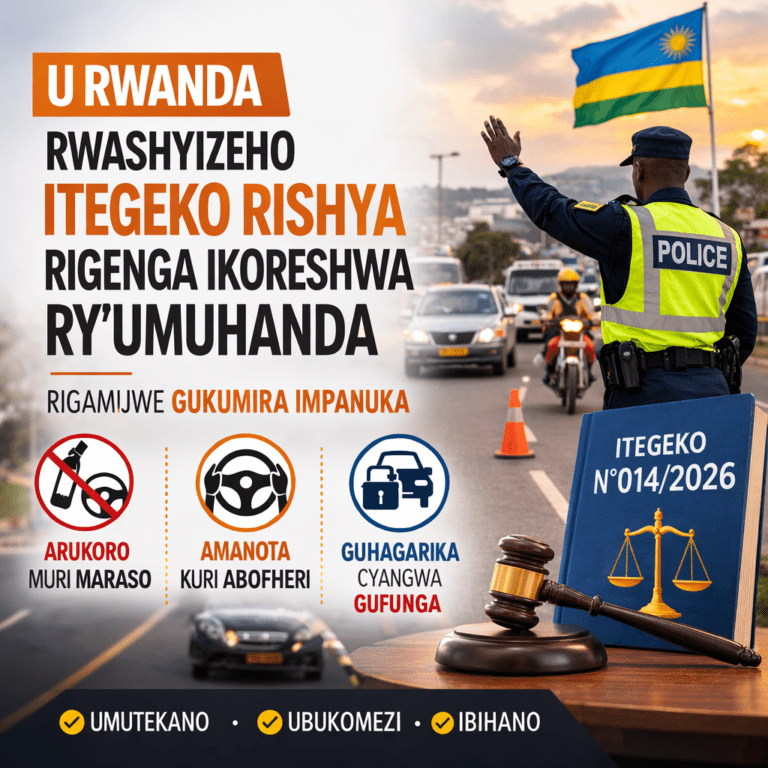 U Rwanda rwashyizeho itegeko rishya rigenga ikoreshwa ry’umuhanda hagamijwe kugabanya impanuka