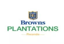 The Browns Plantations Rwanda logo featuring a shield emblem and company name. Browns Plantations Rwanda logo with shield and text.