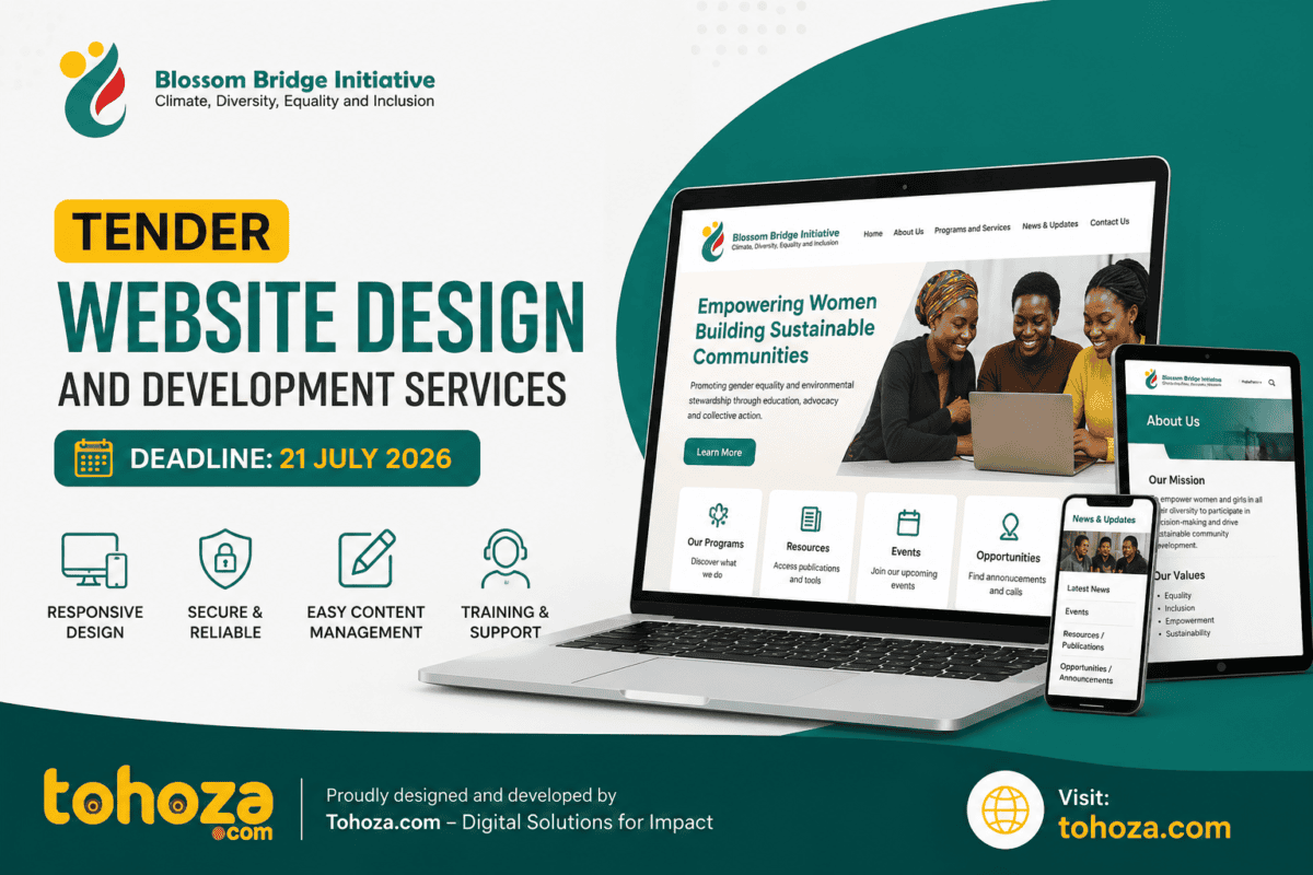 TENDER : Website Design And Development Services for Blossom Bridge Initiative CBC, Gasabo, Kigali – CLOSE : 21/07/2026